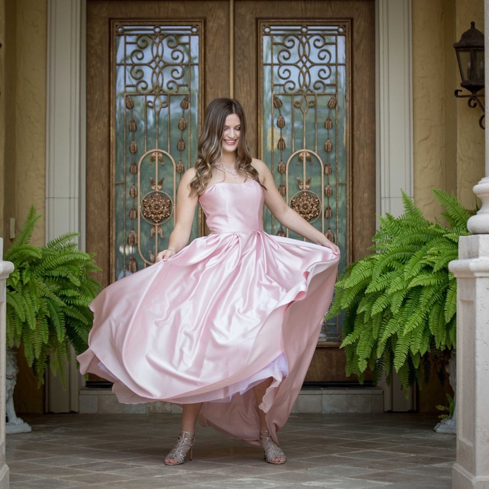 Light pink size 8 prom long dress